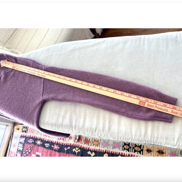 GARNET HILL Washable Cashmere Bomber Zip Cardigan in Mauve - S - Picture 14 of 14